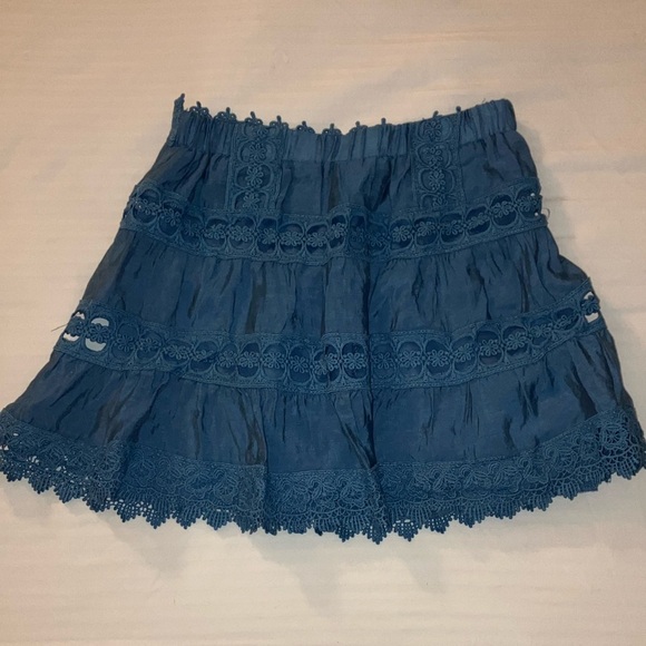 NWT Elan XS Blue Mini Skirt Tiered Ruffled Casual - Picture 4 of 11